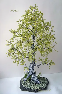 beads bonsai made by hand. | Wire tree sculpture, Tree art, Tree wall art