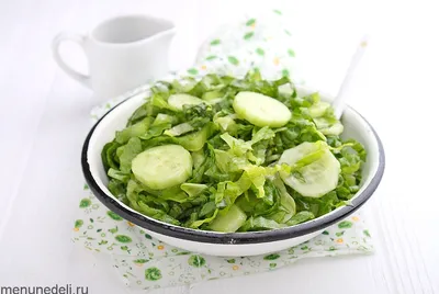 Рецепт салата зеленого с огурцом с растительным маслом как в детском саду |  Меню недели