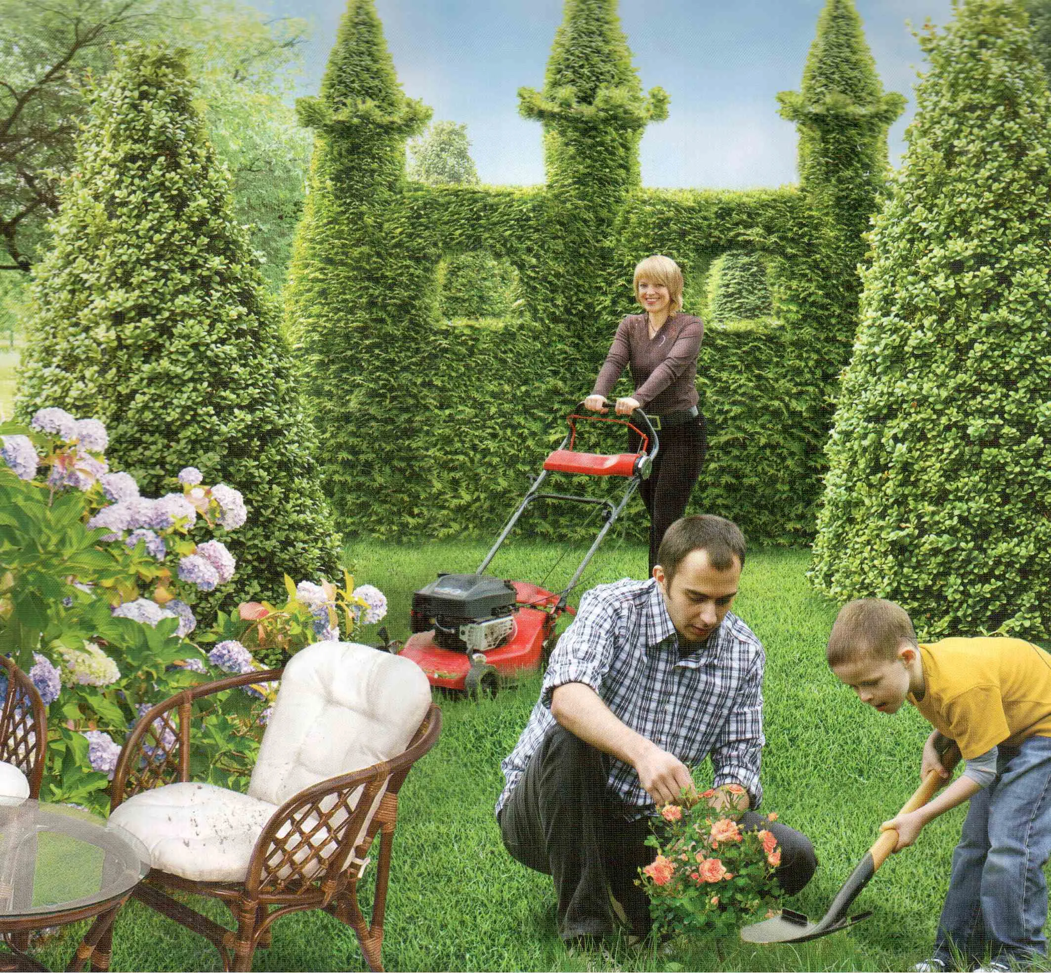 Поменяться садами. Ландшафт для детей. Садовник ландшафтный дизайнер. Красивый сад.