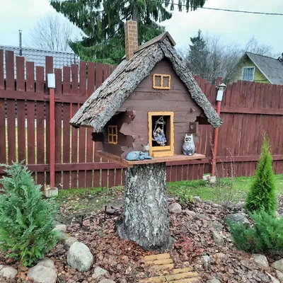 Деревянный домик - Декор для сада - Купить с доставкой по Украине -  Древдекор Киев