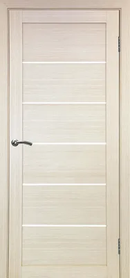 Дверь межкомнатная из экошпона ЛУ-01 цвет беленый дуб остекленная