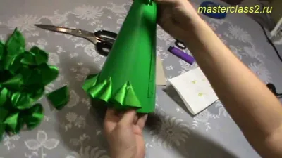 Новогодняя елка из ткани (handmade) - YouTube