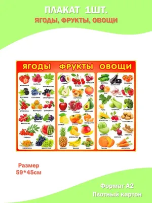 Распечатать игру на липучках «Фрукты, ягоды и овощи» в PDF