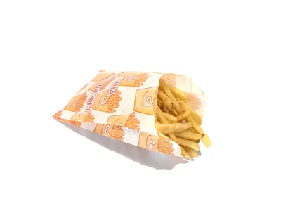 Пакет бумажный для картошки фри 933 - упаковка для бургеров, сэндвичей