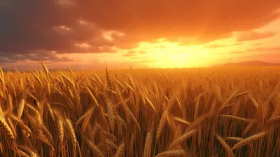 Пшеница Растений Луг И Голубое Небо — стоковые фотографии и другие картинки  Без людей - Без людей, Время года, Горизонт - iStock