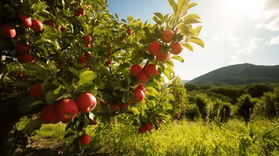 Яблоки в саду стоковое изображение. изображение насчитывающей красно -  214129551