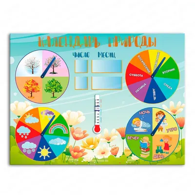 Стенды Календарь природы для детского сада | Купить недорого с доставкой по  Москве и России