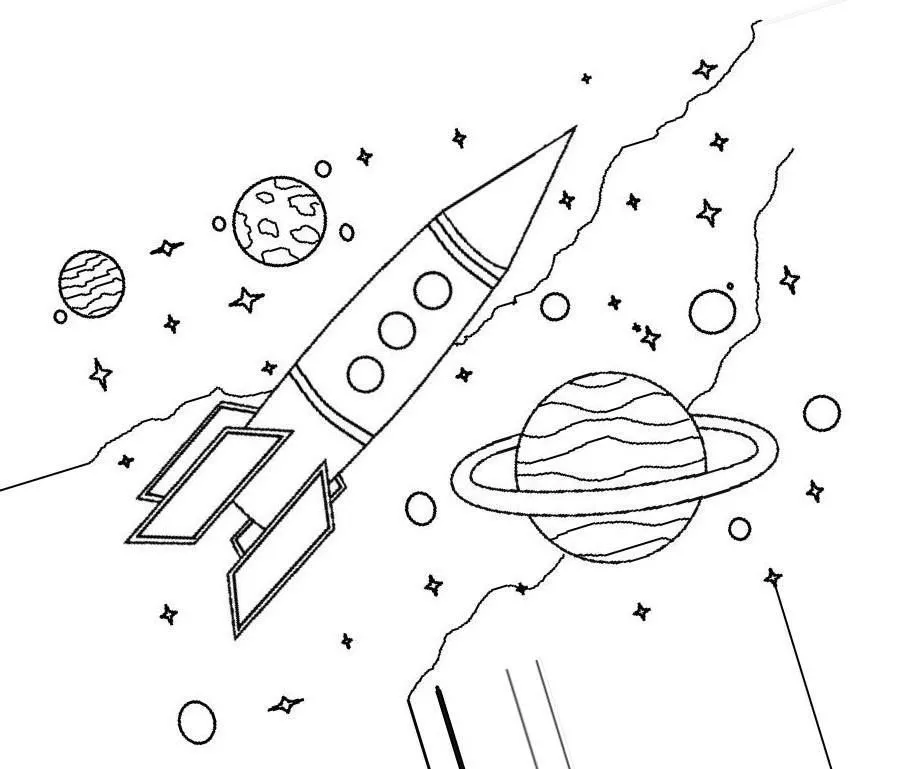 Рисунок ко дню космонавтики 1 класс карандашом
