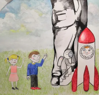 Космонавт детский рисунок (20 фото) » Рисунки для срисовки и не только