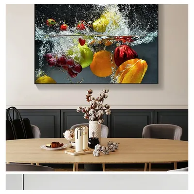 Горячие свежие фрукты овощи в воде кухня домашний Декор большие настенные  картины для гостиной Плакаты HD картины на холсте | AliExpress
