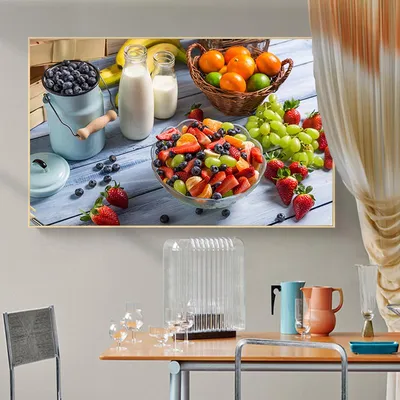 Вода и фрукты\". Фотообои для кухни. Стеклянные панели. Скинали. Картины.