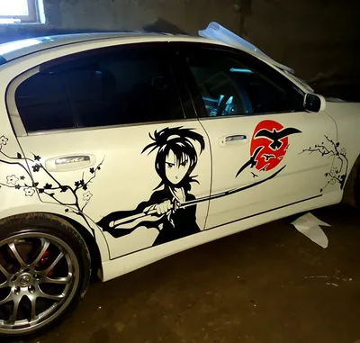 Наклейка на авто японская девушка с мечом на машину на капот на стекло  стикер Водонепроницаемая Водостойкая аниме на борт | AliExpress