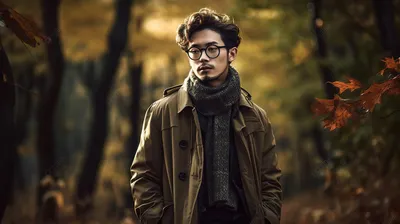 мужчина в очках в лесу обои, крутая мужская мода портрет осень зима, Hd  фотография фото, очки фон картинки и Фото для бесплатной загрузки