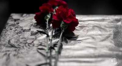 Венок на похороны из красных и белых роз - купить в Москве, цены на  ритуальные венки в похоронном бюро Horonim.ru