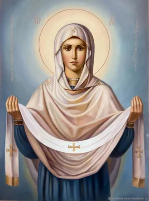 Икона “Покров Пресвятой Богородицы” в пуховой ризе – Anna Sovetova