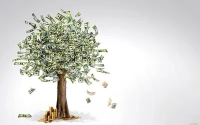денежное дерево 3d рендеринг символ богатства и процветания с листьями  золотых монет каскадом в концепции инвестиций и сбережений, деньги растут, денежное  дерево, процветание фон картинки и Фото для бесплатной загрузки