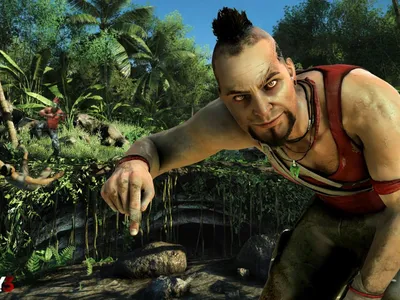 Обои для рабочего стола Far Cry 3 воин Шлем Автоматы Blood 3600x5400