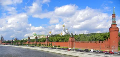 Обои на рабочий стол Вид на ночной Кремль, Москва, Россия / The Kremlin,  Moscow, Russia, обои для рабочего стола, скачать обои, обои бесплатно