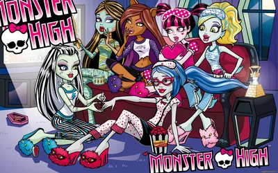 Обои Monster High Мультфильмы Monster High, обои для рабочего стола,  фотографии monster high, мультфильмы, - monster high, диван, персонажи,  монстры, девушки, monster, high Обои для рабочего стола, скачать обои  картинки заставки на