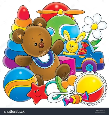 Toys: стоковая иллюстрация, 482261 | Shutterstock | Игрушки для младенцев,  Мягкие игрушки, Детские игрушки