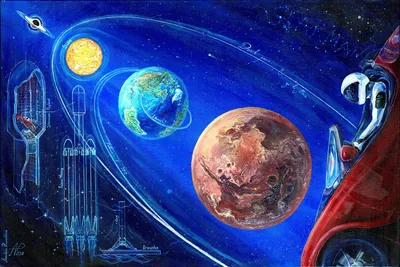 Космические фантазии: очаровывающие работы художницы из Санкт-Петербурга,  посвященные космосу