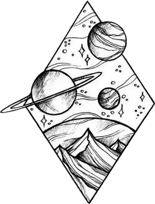 Рисунки для срисовки космос легкие - 88 фото