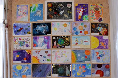 Выставка детского рисунка ко Дню космонавтики | 12.04.2022 | Новости  Нальчика - БезФормата
