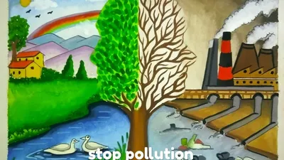 Рисунок на тему загрязнение окружающей среды - 85 фото