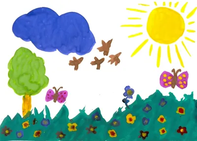 Детские рисунки здравствуй лето - 84 фото