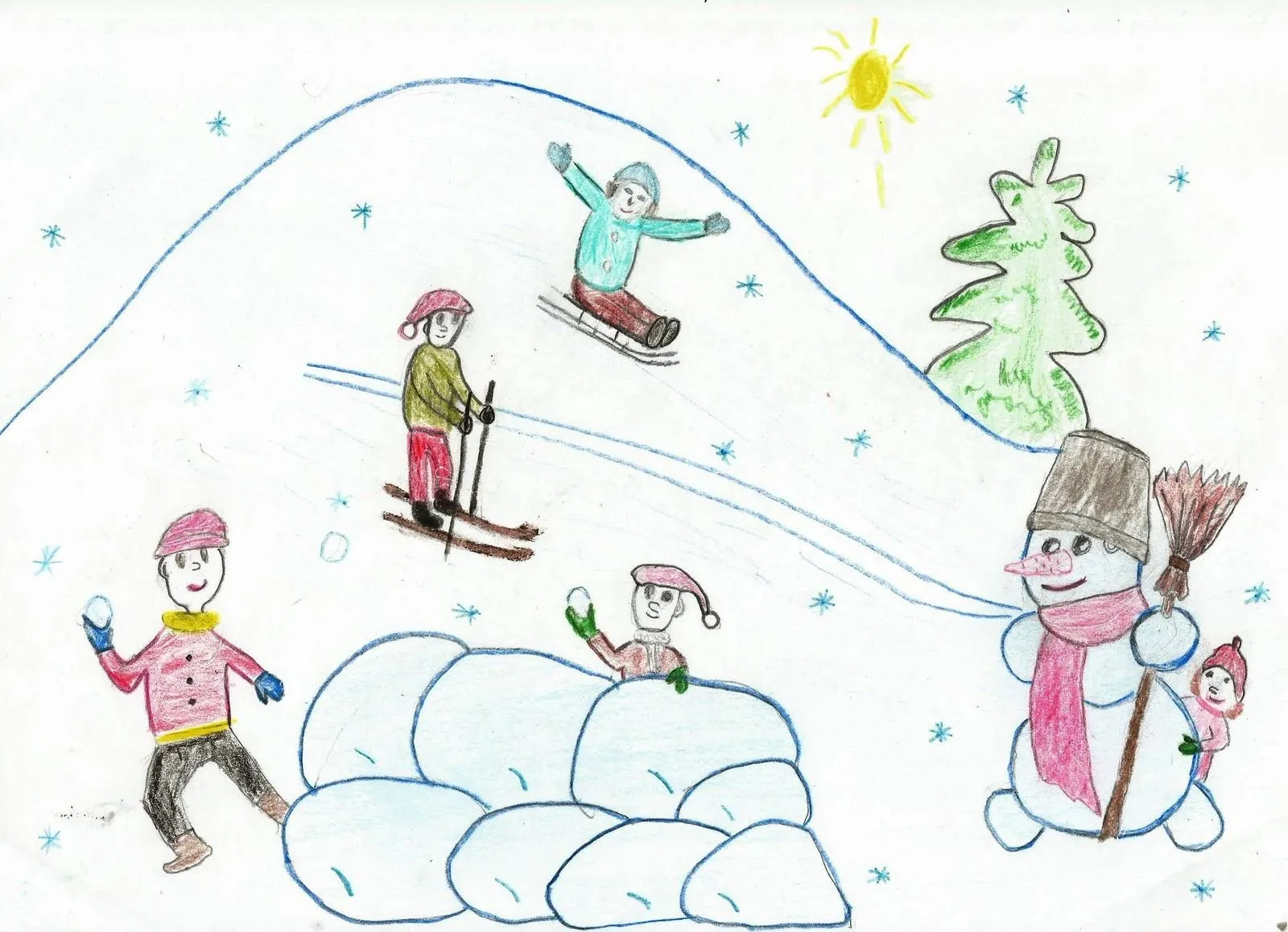 Рисунок зимних игр. Зимние забавы рисунок. Детские рисунки зимние забавы. Рисование зимние забавы. Зимние забавы рисунок для детей.