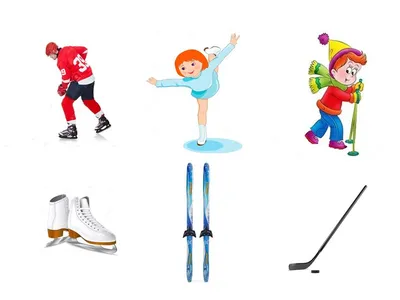 Игра на чтение «Зимние виды спорта» - Скачать шаблон | Раннее развитие