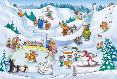 Развивающая игра зимние виды спорта - Раннее развитие шаблоны для печати