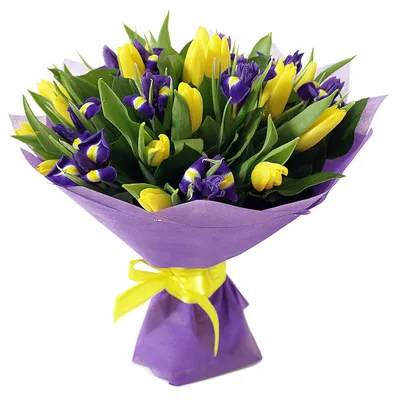 Открытка «С 8 марта», желтые тюльпаны, 7 × 7 см - Арт-Тайм