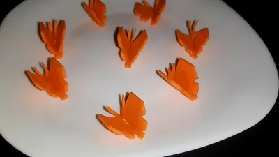 Делаем Красивые Бабочки Из Моркови Поэтапно|Украшение|Карвинг - YouTube