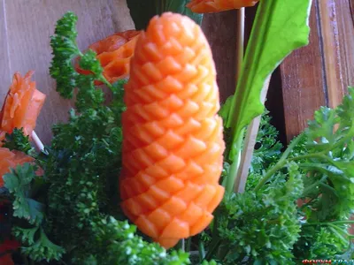 Цветы из моркови - 84 фото