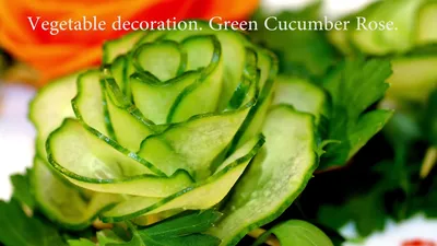 Vegetable decoration. Green cucumber rose - video Dailymotion