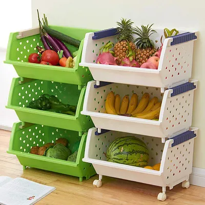 Контейнеры для хранения овощей, контейнеры пластиковые для овощей 3 шт. 7,6  л. | Хранение овощей, Ящики, Контейнер