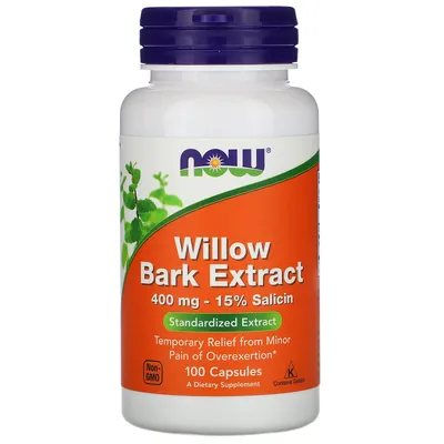 NOW Willow Bark Extract, Кора Ивы Экстракт 400 мг - 100 капсул купить в  Москве – NowFoods-Shop
