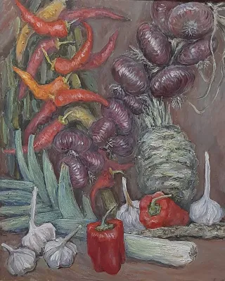 Тыква и крымский лук» картина Симоновой Ольги (бумага) — купить на ArtNow.ru