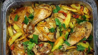 Курица с овощами в духовке с фото фотографии