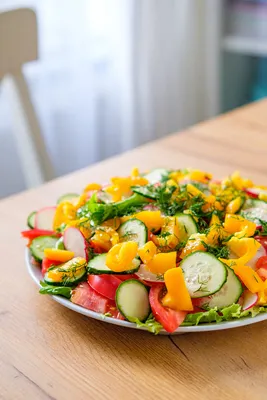 Овощной салат с жареным сыром халуми: рецепт пошаговый с фото | Меню недели