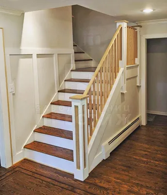 Деревянные лестницы из сосны в доме под ключ - заказать недорого!