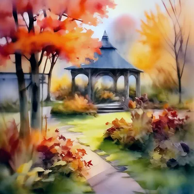 Картина маслом \"Осень. Летний сад\" Саидов
