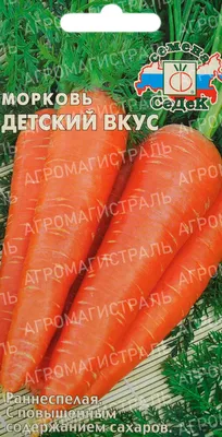 Семена Морковь Детский вкус: описание сорта, фото - купить с доставкой или  почтой России