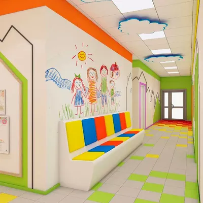 Игровое оформление начальной школы, дизайн рекреации начальной школы