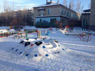 Оформление участков в детском саду зимой фото фотографии