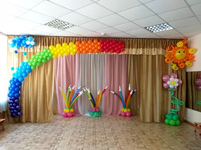 Оформление зала на выпускной в Детском саду \"Веселая полянка\"
