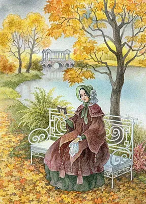 Осенний сад рисунок - 57 фото