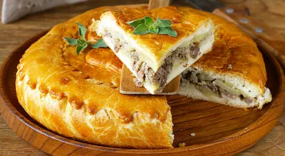 Пирог с мясом, лучком и картофелем - рецепт автора Любовь
