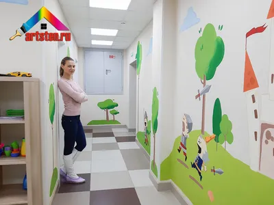 Роспись стен в детском центре: цены и примеры в интерьере
